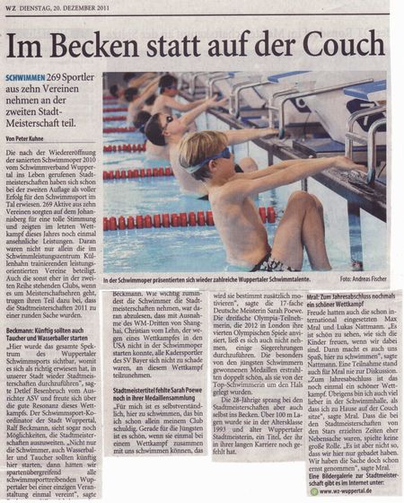 Wuppertaler Stadtmeisterschaften 2011 im Schwimmen